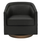 Emma and Oliver Club Style Barrel Accent Chair with 360 Degree Swivel Base and Sloped Armrests