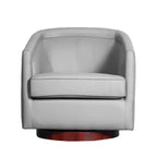 Emma and Oliver Club Style Barrel Accent Chair with 360 Degree Swivel Base and Sloped Armrests
