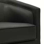 Emma and Oliver Club Style Barrel Accent Chair with 360 Degree Swivel Base and Sloped Armrests