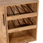 Merrick Lane Bar and Sideboard with Storage Cabinet, Hanging Stemware Holders and Bottle Storage