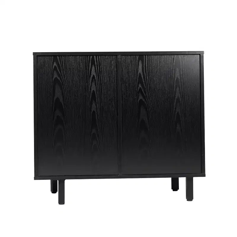 Merrick Lane Bar and Sideboard with Storage Cabinet, Hanging Stemware Holders and Bottle Storage