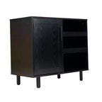 Merrick Lane Bar and Sideboard with Storage Cabinet, Hanging Stemware Holders and Bottle Storage