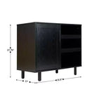Merrick Lane Bar and Sideboard with Storage Cabinet, Hanging Stemware Holders and Bottle Storage