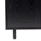 Merrick Lane Bar and Sideboard with Storage Cabinet, Hanging Stemware Holders and Bottle Storage