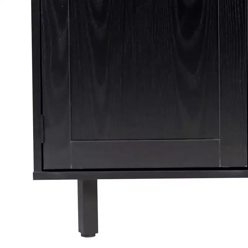 Merrick Lane Bar and Sideboard with Storage Cabinet, Hanging Stemware Holders and Bottle Storage