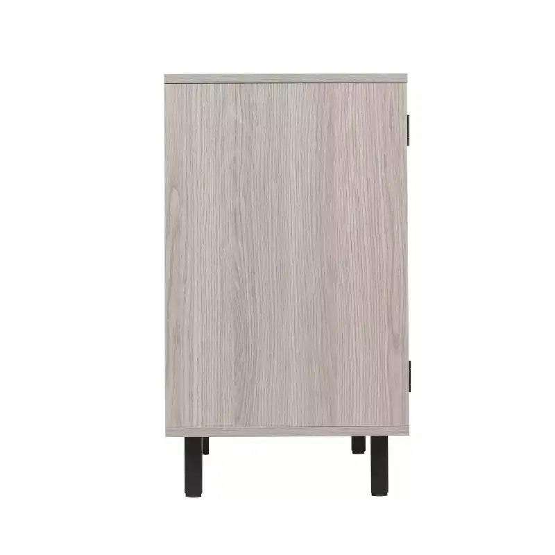 Merrick Lane Bar and Sideboard with Storage Cabinet, Hanging Stemware Holders and Bottle Storage