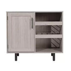 Merrick Lane Bar and Sideboard with Storage Cabinet, Hanging Stemware Holders and Bottle Storage