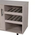 Merrick Lane Bar and Sideboard with Storage Cabinet, Hanging Stemware Holders and Bottle Storage