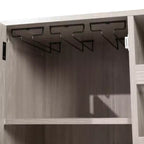 Merrick Lane Bar and Sideboard with Storage Cabinet, Hanging Stemware Holders and Bottle Storage