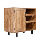 Merrick Lane Bar and Sideboard with Storage Cabinet, Hanging Stemware Holders and Bottle Storage