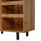 Flash Furniture Elmont Classic Bar and Sideboard with Shaker Style Single Door Cabinet with Hanging Glass Storage and Open Bottle Shelves