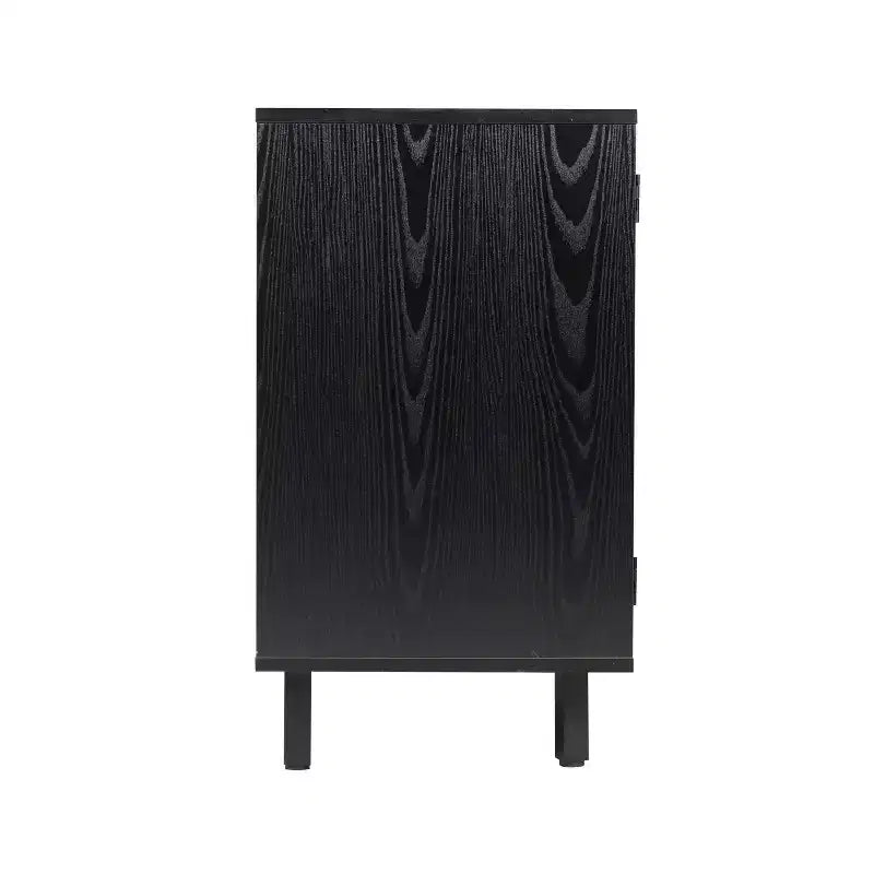Flash Furniture Elmont Classic Bar and Sideboard with Shaker Style Single Door Cabinet with Hanging Glass Storage and Open Bottle Shelves