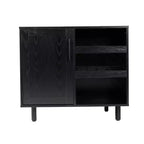 Flash Furniture Elmont Classic Bar and Sideboard with Shaker Style Single Door Cabinet with Hanging Glass Storage and Open Bottle Shelves