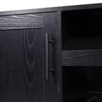 Flash Furniture Elmont Classic Bar and Sideboard with Shaker Style Single Door Cabinet with Hanging Glass Storage and Open Bottle Shelves