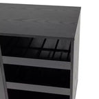Flash Furniture Elmont Classic Bar and Sideboard with Shaker Style Single Door Cabinet with Hanging Glass Storage and Open Bottle Shelves