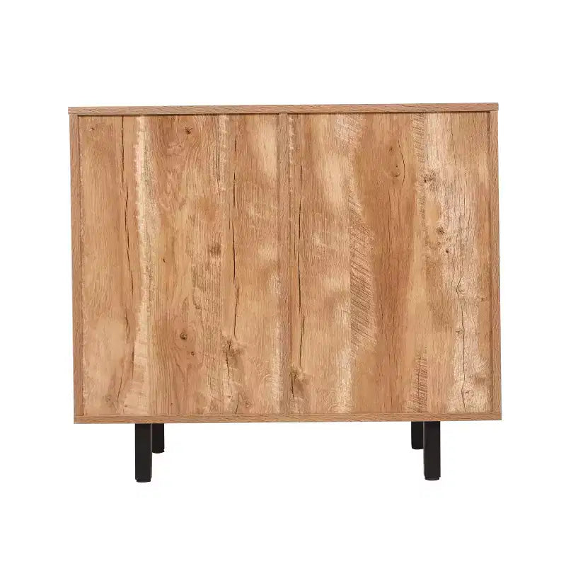 Flash Furniture Elmont Classic Bar and Sideboard with Shaker Style Single Door Cabinet with Hanging Glass Storage and Open Bottle Shelves