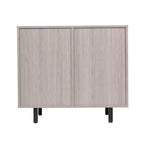 Flash Furniture Elmont Classic Bar and Sideboard with Shaker Style Single Door Cabinet with Hanging Glass Storage and Open Bottle Shelves