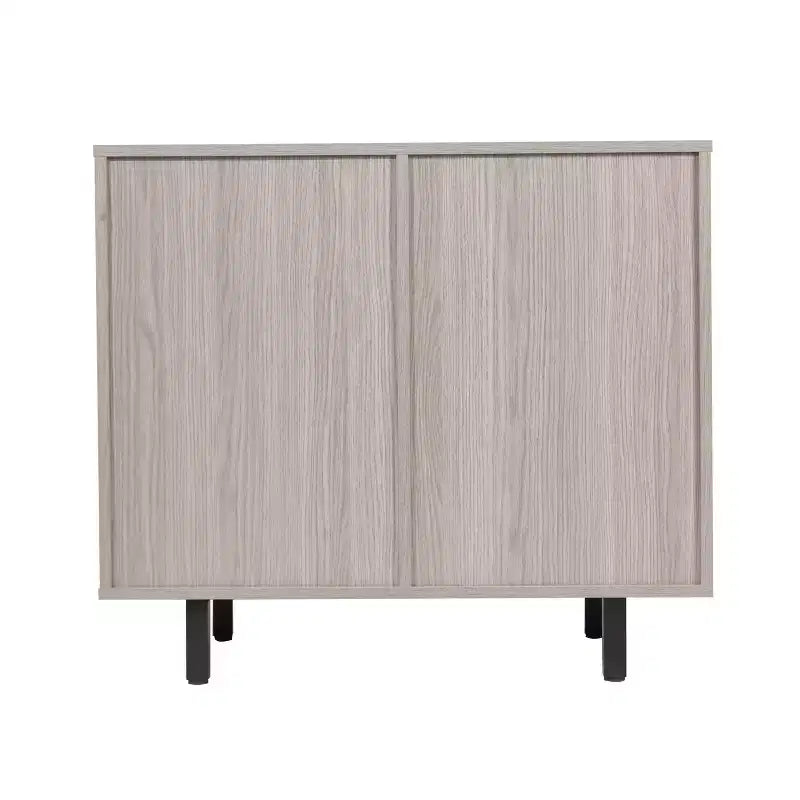 Flash Furniture Elmont Classic Bar and Sideboard with Shaker Style Single Door Cabinet with Hanging Glass Storage and Open Bottle Shelves