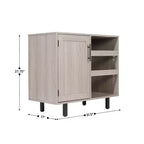 Flash Furniture Elmont Classic Bar and Sideboard with Shaker Style Single Door Cabinet with Hanging Glass Storage and Open Bottle Shelves