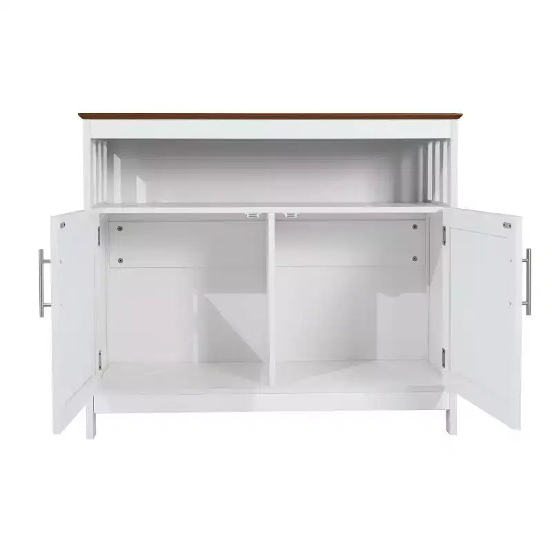 Emma and Oliver 40 Inch Buffet and Sideboard with Open Storage Shelf and Double Door Storage Cabinet