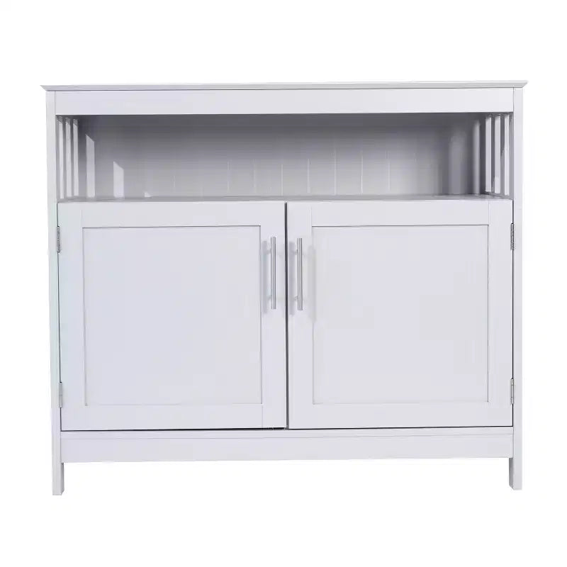 Emma and Oliver 40 Inch Buffet and Sideboard with Open Storage Shelf and Double Door Storage Cabinet
