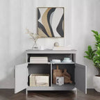 Emma and Oliver 40 Inch Buffet and Sideboard with Open Storage Shelf and Double Door Storage Cabinet