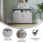 Emma and Oliver 40 Inch Buffet and Sideboard with Open Storage Shelf and Double Door Storage Cabinet