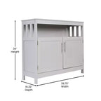 Emma and Oliver 40 Inch Buffet and Sideboard with Open Storage Shelf and Double Door Storage Cabinet