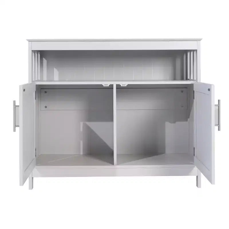 Emma and Oliver 40 Inch Buffet and Sideboard with Open Storage Shelf and Double Door Storage Cabinet