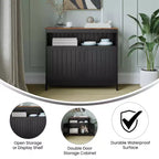 Emma and Oliver 40 Inch Buffet and Sideboard with Open Storage Shelf and Double Door Storage Cabinet