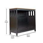 Emma and Oliver 40 Inch Buffet and Sideboard with Open Storage Shelf and Double Door Storage Cabinet