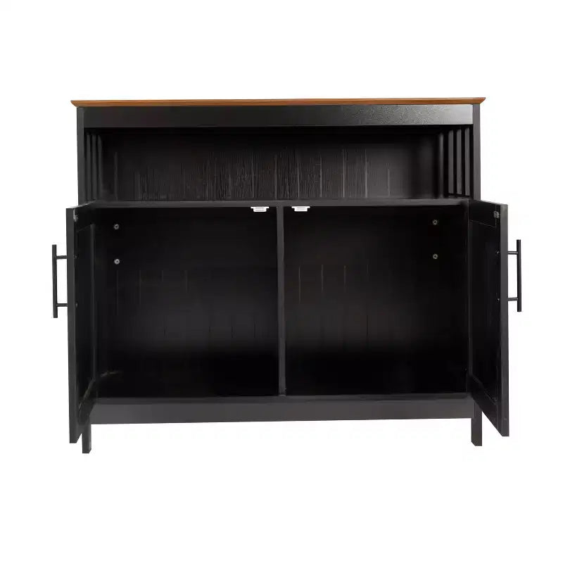Emma and Oliver 40 Inch Buffet and Sideboard with Open Storage Shelf and Double Door Storage Cabinet