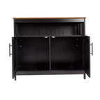 Emma and Oliver 40 Inch Buffet and Sideboard with Open Storage Shelf and Double Door Storage Cabinet