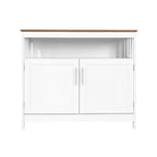 Emma and Oliver 40 Inch Buffet and Sideboard with Open Storage Shelf and Double Door Storage Cabinet