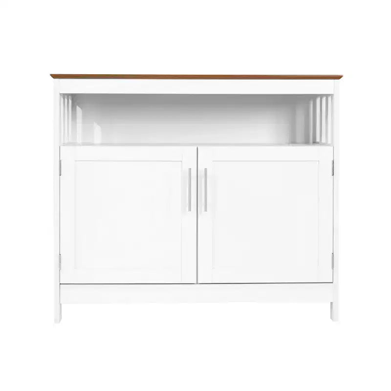 Emma and Oliver 40 Inch Buffet and Sideboard with Open Storage Shelf and Double Door Storage Cabinet