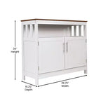 Emma and Oliver 40 Inch Buffet and Sideboard with Open Storage Shelf and Double Door Storage Cabinet