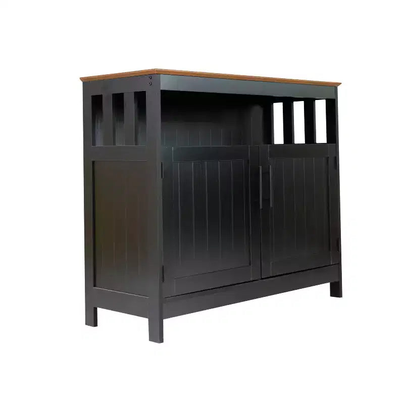 Emma and Oliver 40 Inch Buffet and Sideboard with Open Storage Shelf and Double Door Storage Cabinet