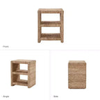 Heinrich 24 Coastal Style Grass Rope Side Table with Two Open Shelves Set of 2|ART OF LIVING DESIGNS-NATURAL