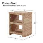 Heinrich 24 Coastal Style Grass Rope Side Table with Two Open Shelves Set of 2|ART OF LIVING DESIGNS-NATURAL