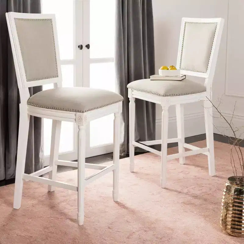 Buchanan Rectangle Bar Stool (Set Of 2) - FOX6246 - Safavieh Couture