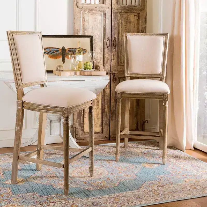 Buchanan Rectangle Bar Stool (Set Of 2) - FOX6246 - Safavieh Couture
