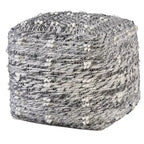 Uttermost Narol Neutral Charcoal and Black Pouf Ottoman