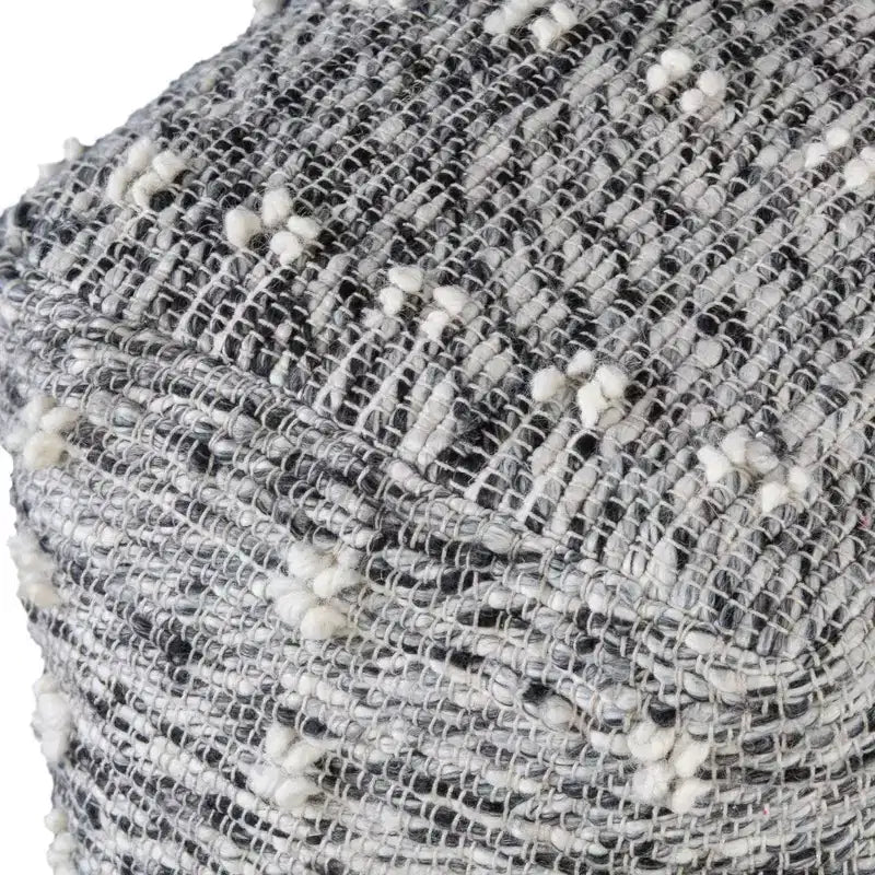 Uttermost Narol Neutral Charcoal and Black Pouf Ottoman
