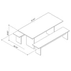 Set da pranzo Moderno Nomad 3pz 172.5cm - Manhattan Comfort