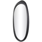 Wooden Abstract Oval Wall Mirror Black - Olivia & May