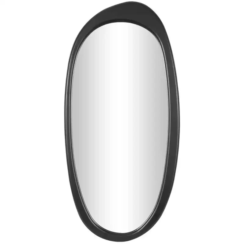 Wooden Abstract Oval Wall Mirror Black - Olivia & May