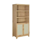 Sheridan Modern 7 Shelf Cane Bookcase - Manhattan Comfort