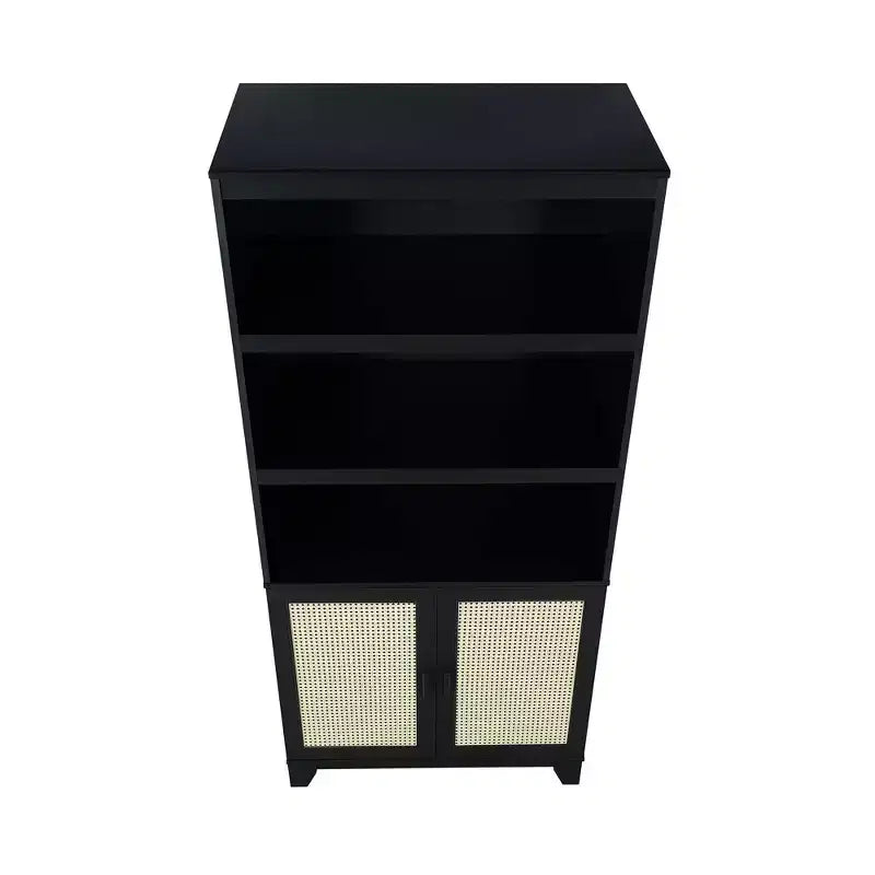 Sheridan Modern 7 Shelf Cane Bookcase - Manhattan Comfort