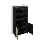 Sheridan Modern 7 Shelf Cane Bookcase - Manhattan Comfort