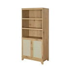 Sheridan Modern 7 Shelf Cane Bookcase - Manhattan Comfort